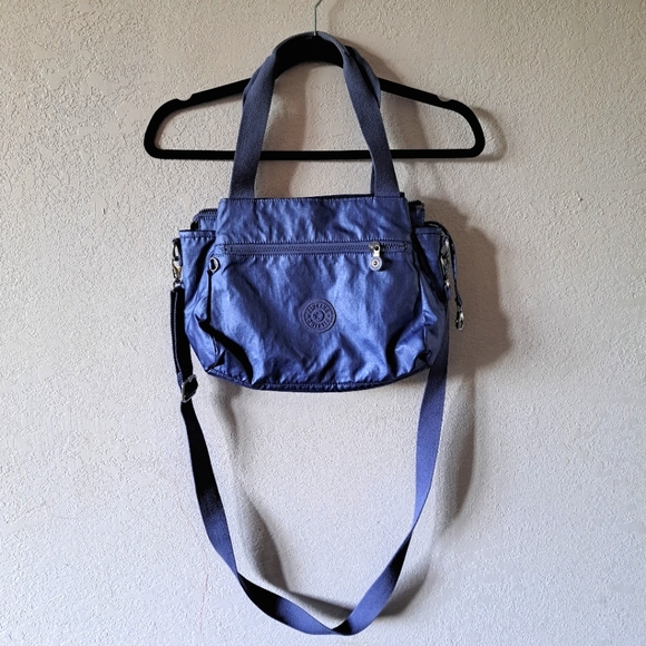 Kipling Handbags - Kipling Elysia Blue Metallic Shoulder Bag